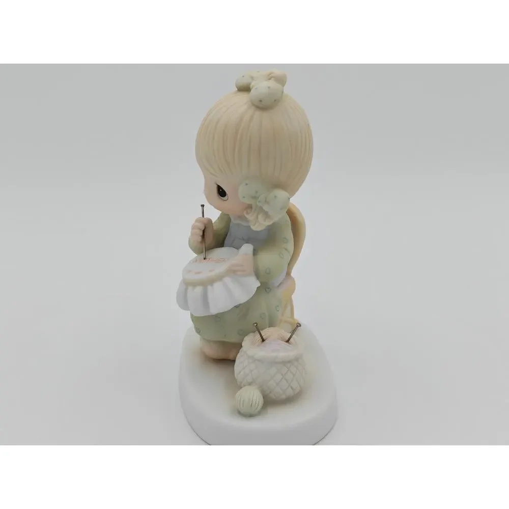 Precious Moments E 3106 Mother Sew Dear Figurine Enesco Porcelain Vintage 1979